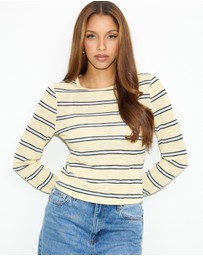 Dazie - Solana Stripe Knit Top