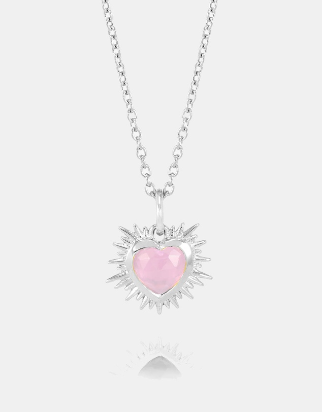 Rachel Jackson - Electric Love October Birthstone Heart Necklace Silver