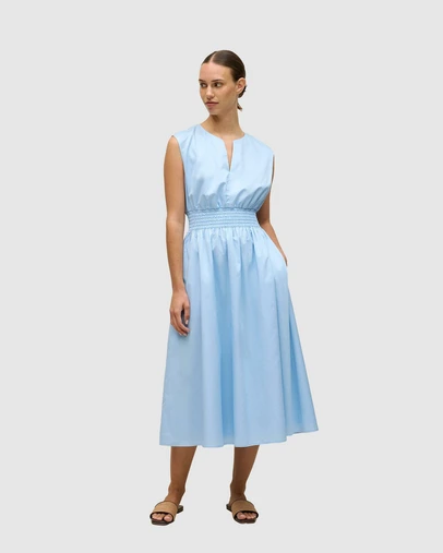 Trenery - Cotton Sateen Shirred Waist Dress