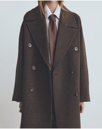 M.N.G - Wool-Blend Micro-Houndstooth Coat