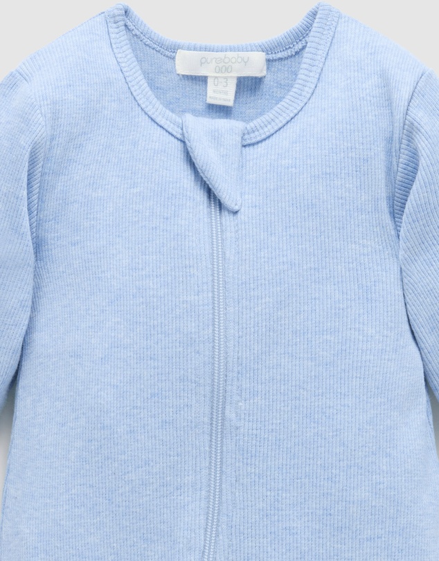 Purebaby - Ribbed Zip Growsuit -Kids-Babies