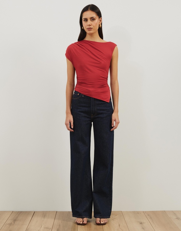 Atmos&Here - Gathered Shoulder Bamboo Top