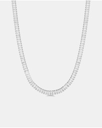 Mestige - Era Radiant Tennis Necklace - Silver Plated