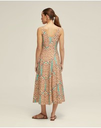 Oxford - Elodie Linen Blend Printed Dress