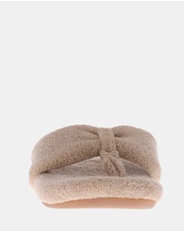 Mia Vita - Cozy Toe Post Slipper - Taupe