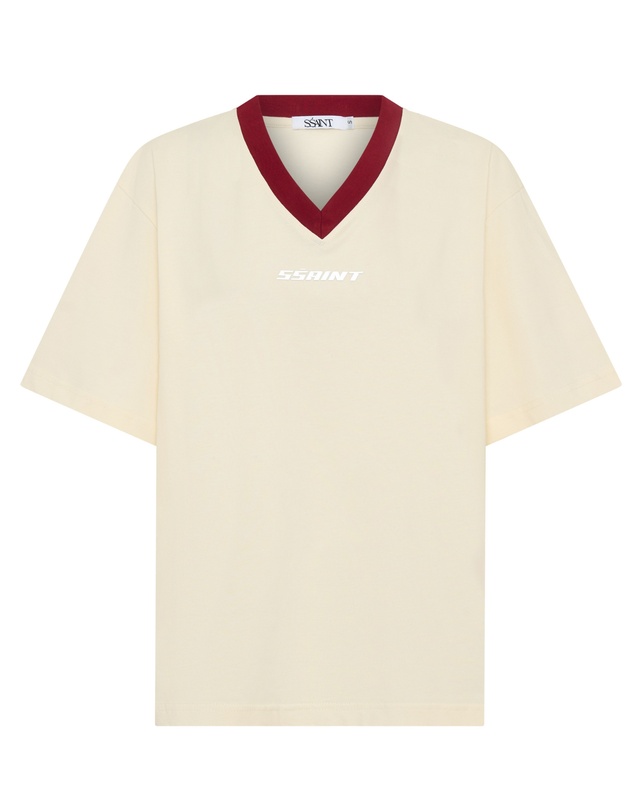 SSAINT - Reflective V Neck Tee Butter