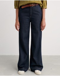 Seasalt - Seasalt Cornwall Navy Sennen Cove Wide Leg Jeans