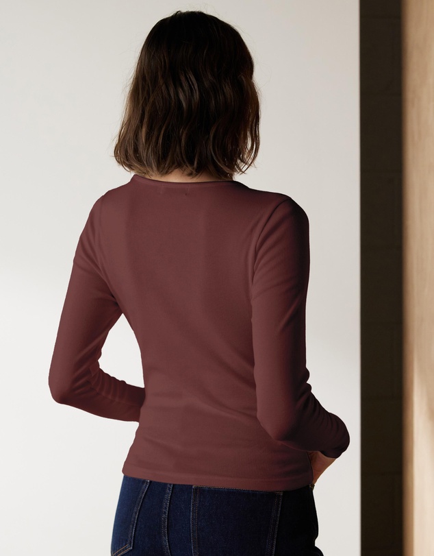 Atmos&Here - Organic Cotton Ribbed Long Sleeve Top