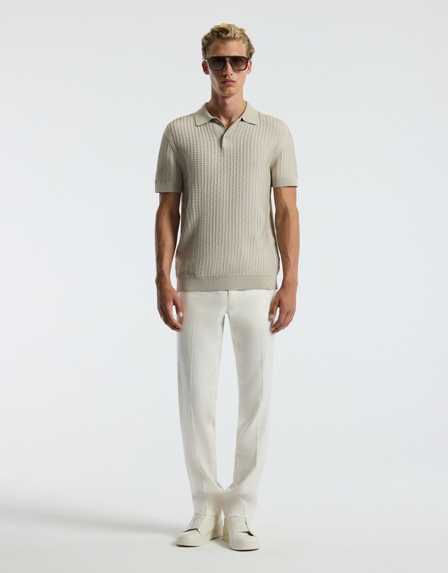 Calibre - Honeycomb Knit Polo Stone