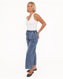 Petal & Pup - Sophie Cropped Barrel Jean - Medium Wash