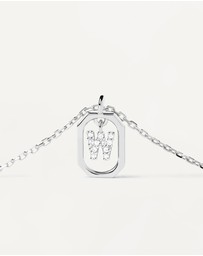 PDPAOLA - Mini Letter W Silver Necklace