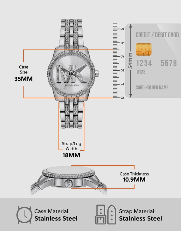 Michael Kors - Ritz Silver Tone Analogue Watch