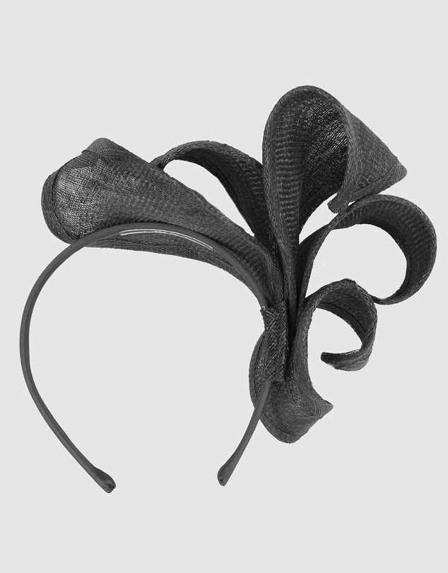 Max Alexander - Large Black Sinamay Racing Fascinator