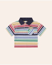 Huxbaby - Moto Hux Rainbow Stripe Polo - Babies-Kids
