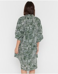 ALEXANDRA - Ollie Dress Emerald Textured Print