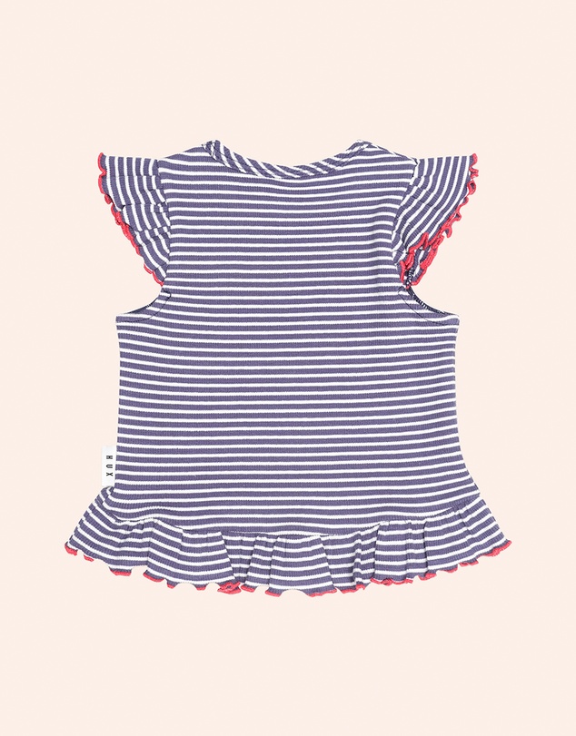 Huxbaby - Stripe Rib Peplum Tee - Babies-Kids