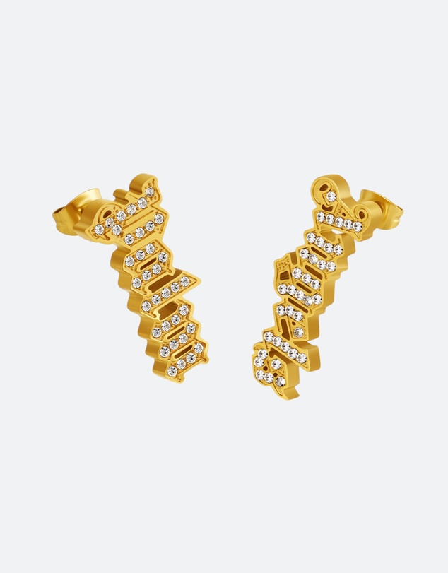 Palm Angels - Grafia GP Bejewelled Drop Earrings