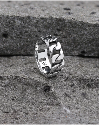 Kuzzoi - ICONIC EXCLUSIVE - Chunky Band Ring in Oxidised 925 Sterling Silver