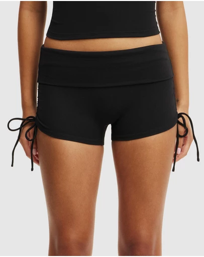 Cotton On Body Active - Ultra Soft Tie Side Roll Over Micro Shorts