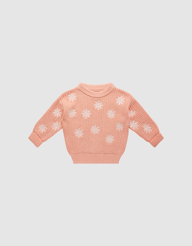 Kynd Baby - Embroidered Knit Jumper in Pearl