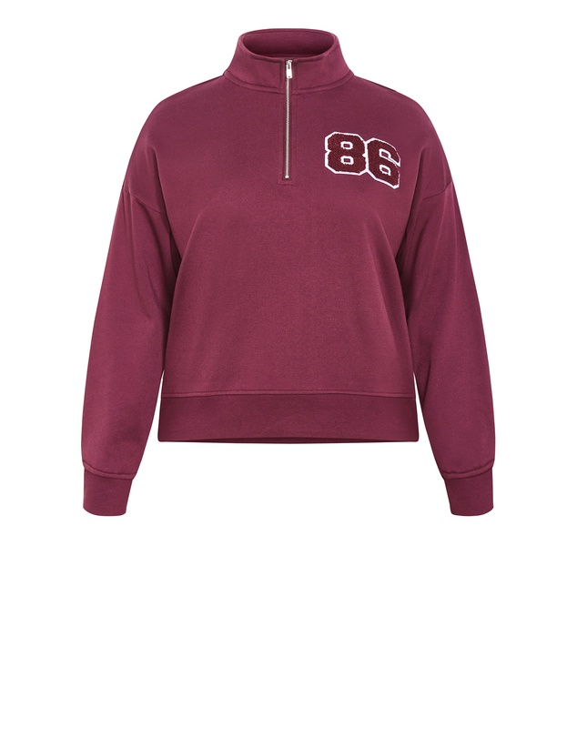 City Chic - Bliss Half Zip Sweatshirt