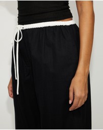 Dazie - Lido Contrast Linen Blend Pants