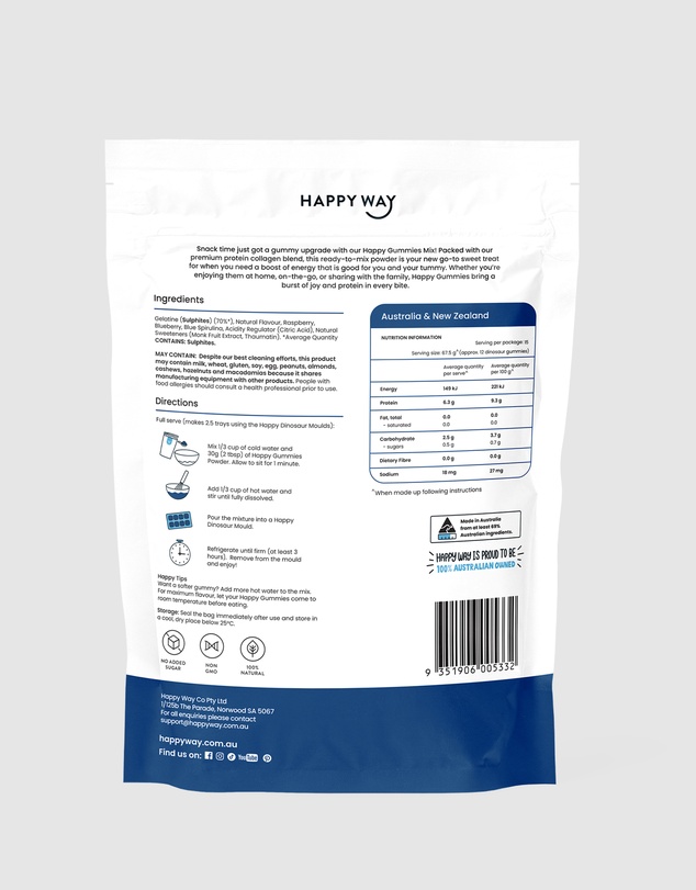 Happy Way - Blue Raspberry Flavour Happy Gummies Mix