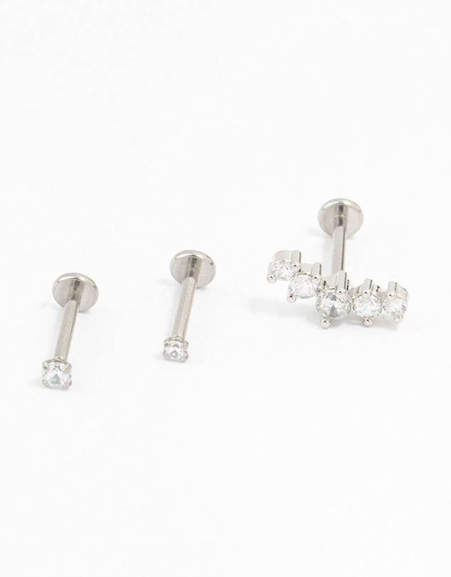 Lovisa - Surgical Steel Round Crawler Flat Backs 3-Pack