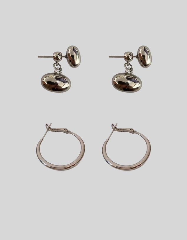 KAJA Clothing - Circle and Peans Earrings 2pc