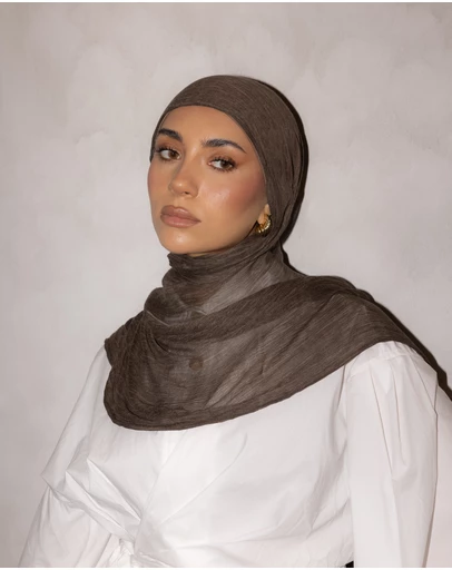 Mod Squad - Textured Hijab- Chocolate