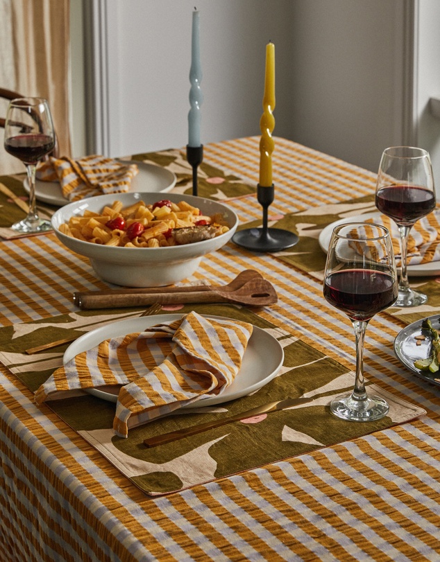 Mosey Me - Mango Seersucker Napkin Set