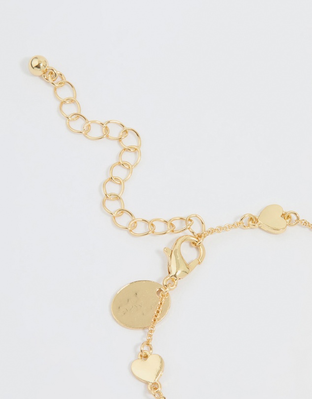 Lovisa - Gold Plated Cubic Zirconia & Heart Bracelet