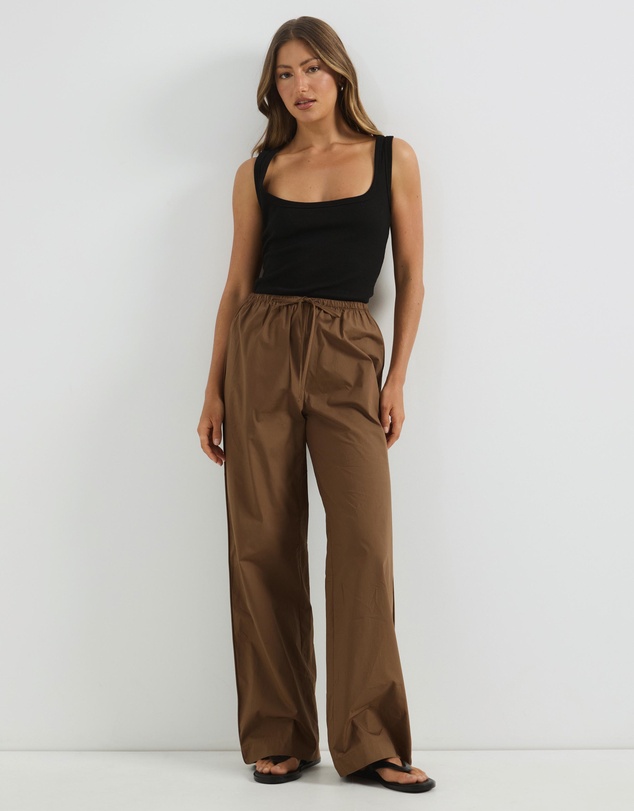 Atmos&Here - Tilly Tie Waist Cotton Poplin Pants