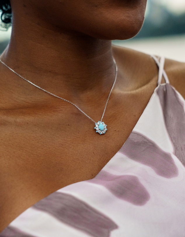 Georgini - Georgini Opal Glow Barangaroo Blue Creted Opal Pendant