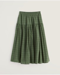 Seasalt - Seasalt Cornwall Green Purslane Tiered Midi Skirt