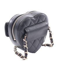 Pre-Loved by Azura Reborn - Pre-Loved CC Quilted Lambskin CC in Love heart Belt Bag
