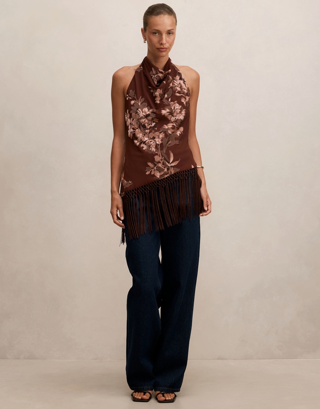 Forever New - Harmony Tassel Halter Neck Top