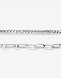 Michael Hill - Paperclip and Curb Link Bracelet in Sterling Silver