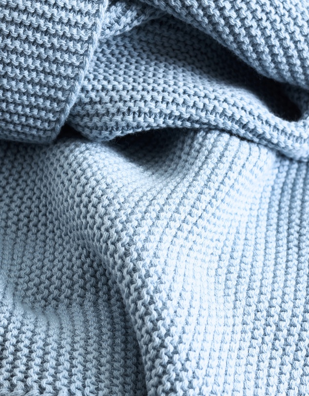 Living Textiles - Pram Knitted Blanket - Celestial Blue