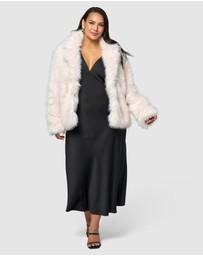 Pink Dusk by Curve Project - Seductive Charm Faux Fur Coat