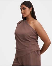 Forever New Curve - Willow Curve Asymmetrical Neck Tuck Top