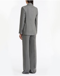 Carla Zampatti - Grey Melange Wool Suiting Scarf Jacket