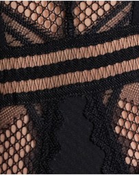 Passionata - Rodeo Plunge Opaque & Lace Lingerie Bodysuit