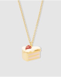 Wanderlust + Co - Strawberry Shortcake Gold Locket Necklace