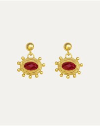 Ottoman Hands - Zand Ruby Drop Earrings
