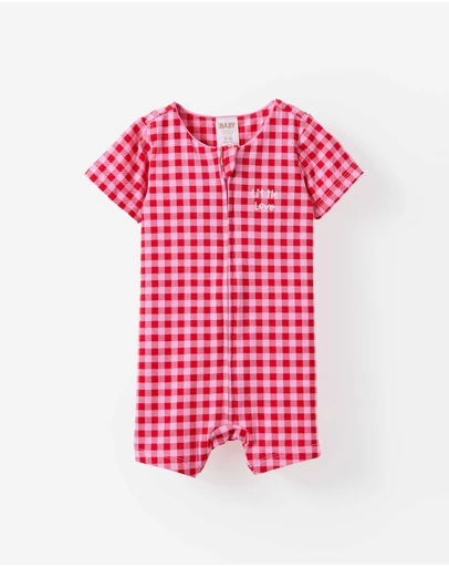 Cotton On Kids - Growie Short Sleeve Zip Romper