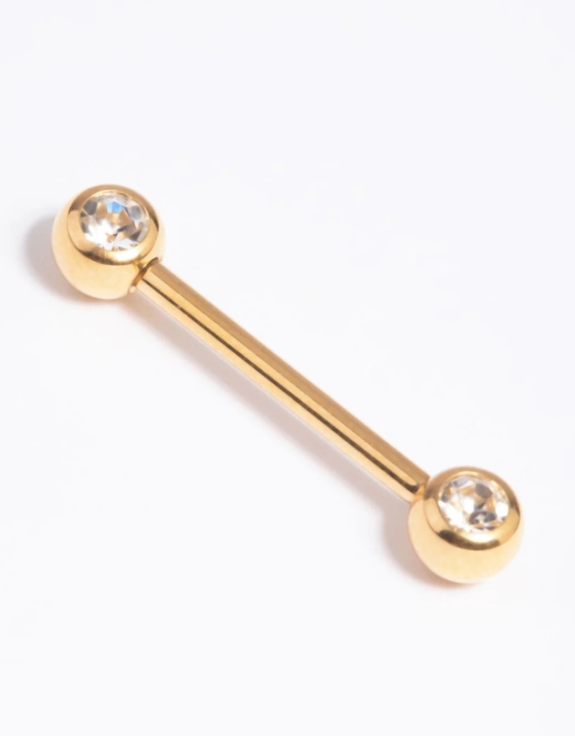 Lovisa - Gold Plated Titanium Nipple Bar
