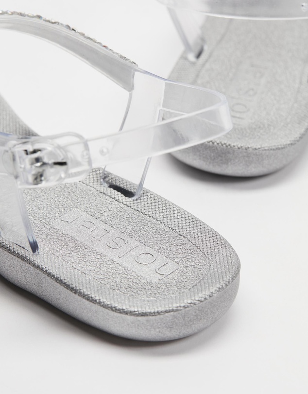 Holster - Goldie Embellished T-Bar Sandal - Silver - Women's
