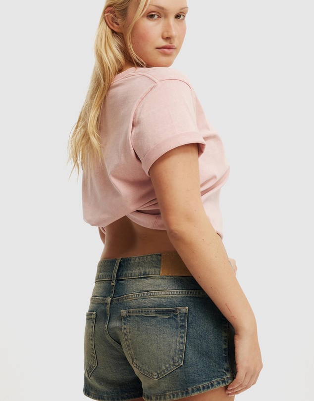 Cotton On - Micro Low Denim Shorts