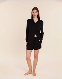 Gingerlilly - London Ribbed Long Sleeve Button Up Top